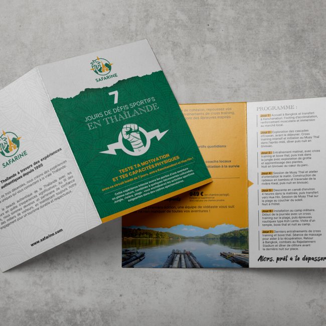 Exemple de Design Print pour l'agence SAFARINE