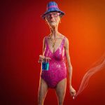 Un vieille femme caricaturale faite en 3D
