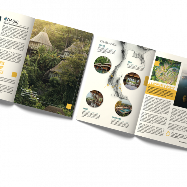 Exemple de Design Print pour l'agence ÔDASIE